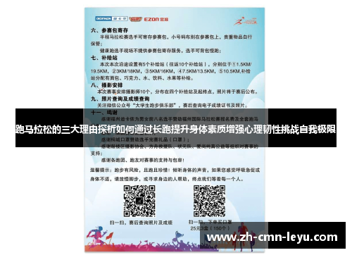 跑马拉松的三大理由探析如何通过长跑提升身体素质增强心理韧性挑战自我极限